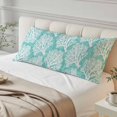 thumbnail image 4 of Teal Green Coastal Body Pillow Cover 20 x 60 Inch Decorative Pillow Cover Summer Nautical Ocean Beach Lumbar Pillowcase Seasonal Rectangle Cushion Case for Couch Sofa Bed Living Room, 4 of 9