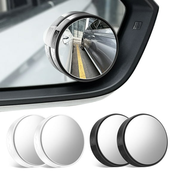 Taosunzt 2Pcs Suction Cup Car Convex Blind Spot Mirrors 360-Degree Rotation Fog-proof Removable Convex Wide Angle Rear View Mirrors Black