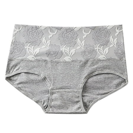 Jamicy Plus Size Panties for Women Clearance Sales Cotton Panty Underwear Rose High Waist Seamless Breathable Panties Comfy Briefs Boyshort Underpant