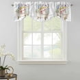 thumbnail image 2 of Tie Up Valances for Windows, Spring Floral Pig Adjustable Valance Curtains Window Treatment for Living Room, Elegant Flowers Leaves Farmhouse Wooden Rod Pocket Kitchen Curtains & Drapes 60x18 Inch, 2 of 9