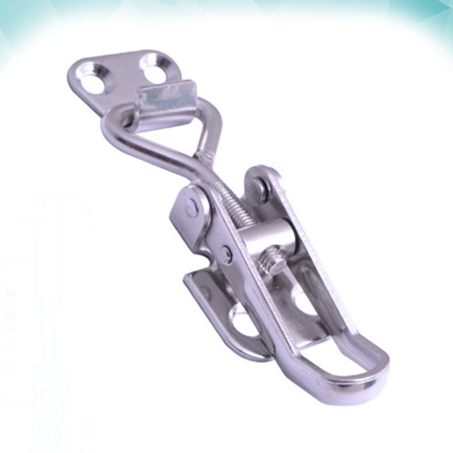 MERRYHAPY Lot de 1 Verrou en Acier Inoxydable pour Camions et Remorques, Vis de Fixation Réglable Argent 9.4*2.7cm
