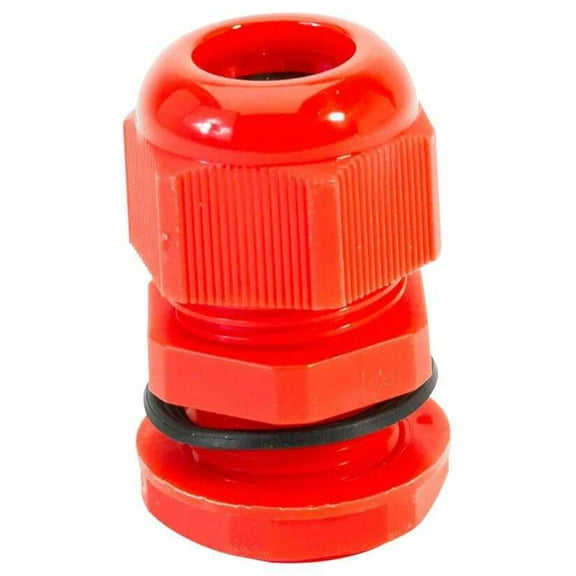 HELLERMANNTYTON - Nylon Dome Headed Cable Gland Red 6 - 12mm M20S 10 Pack