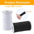 thumbnail image 2 of coopay 80 yardas de largo 14 de ancho Cordón elástico Bandas elásticas Cuerda elástica Bobina elástica de punto pesado para coser 2 rollos de 40 yardas (blanco y negro 14 pulgadas), 2 of 5