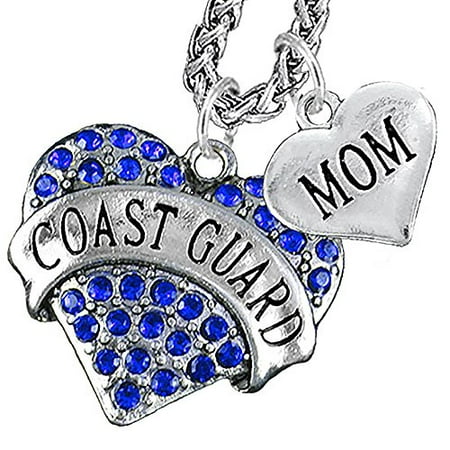 Hearth Guards Coast Guard Mom Heart Necklace, Hypoallergenic, WILL NOT IRRITATE Anyone With Sensitive Skin. Safe- Nickel, Lead and Cadmium Free ()