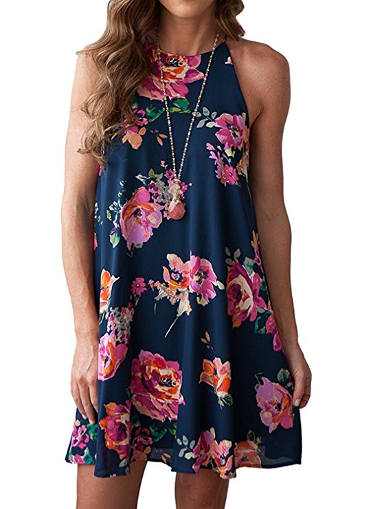 boho print halter dress