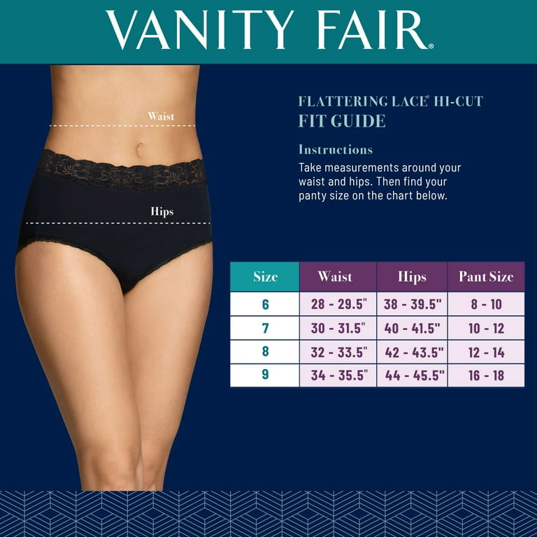 Vanity Fair Women's Flattering Lace Brief Underwear, 3 Pack