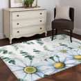 thumbnail image 3 of Area Rugs for Living Room Bedroom, Daisy Eucalyptus 4'x6' Rug Washable Carpet Runner Indoor Outdoor, Farmhouse Weeping Botanical Non Slip Accent Floor Mats Rug for Kitchen, Office, 3 of 8