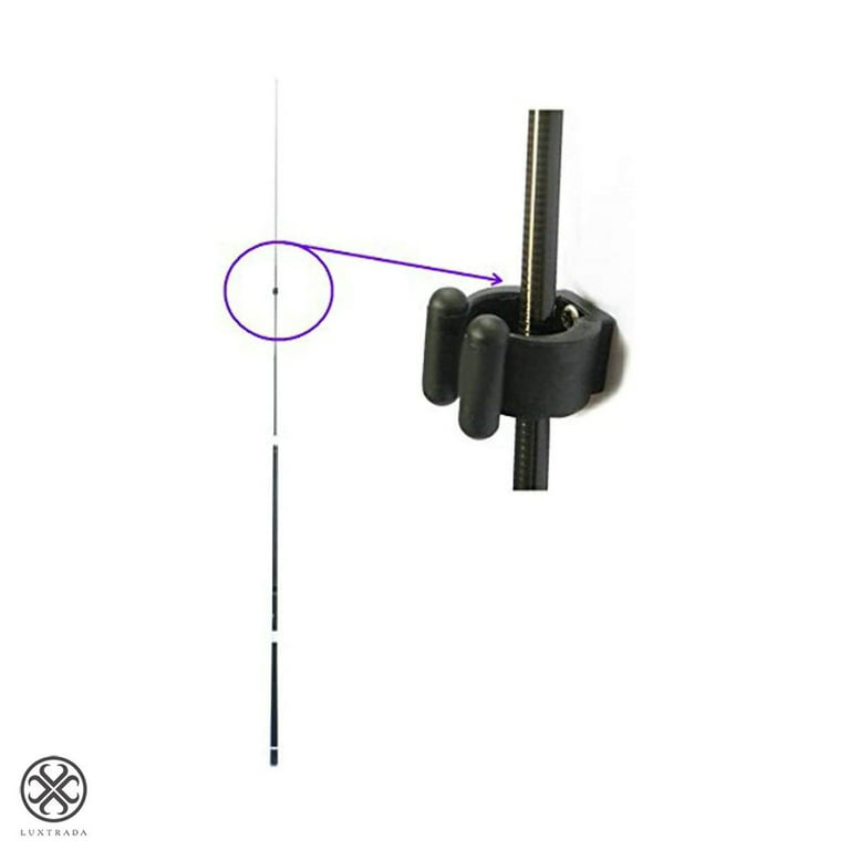 Set of 12 Fishing Pole Rod Holder Clips Rubber Black(6 Pcs Each Size)