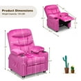 thumbnail image 7 of Infans Kids Youth Recliner Chair Velvet Fabric w/Cup Holder & Side Pocket Pink, 7 of 7