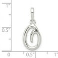 thumbnail image 2 of 925 Sterling Silver Initial O Shaped Pendant, 2 of 6