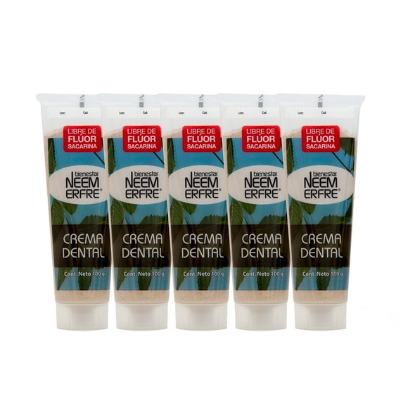 NEEM ERFRE PAQUETE de 5 CREMA DENTAL de NEEM 100GR c/u