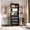 Black, variant on Homieasy 4-9 Ft Adjustable Wooden Closet Organizer System with 4 Drawers, 4 Hanging Rods & Shelving Towers - Heavy Duty Walk-in Wardrobe Rack, Space-Saving Design, Easy Assembly,White