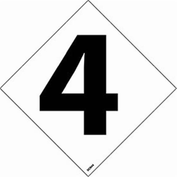 National Marker DCN44 NFPA Label Number 4 - 5 x 5 in., White & Black - Pack of 5