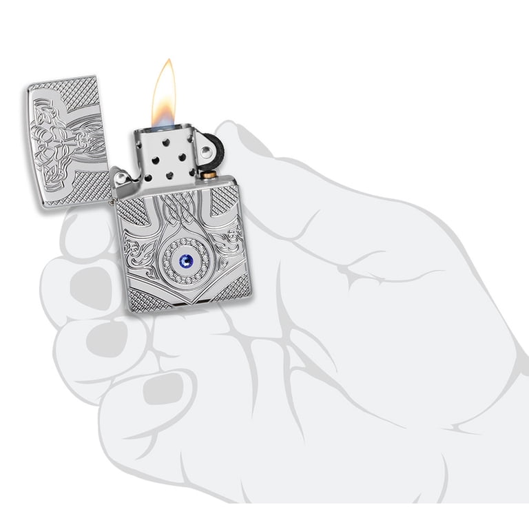 Zippo Armor Medieval High Polish Chrome Pocket Lighter - Walmart.com