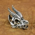 thumbnail image 7 of LINSION Pendants 925 Sterling Silver Jaw Openable Skull Dragon Mens Biker Punk Jewelry TA51, 7 of 7