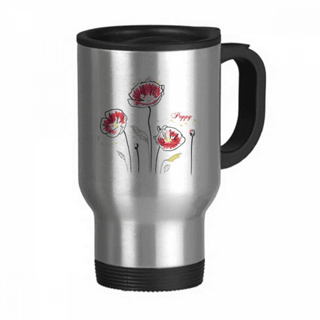 

Flowers Decoration Painting Travel Mug Flip Lid Stainless Steel Cup Car Tumbler Thermos