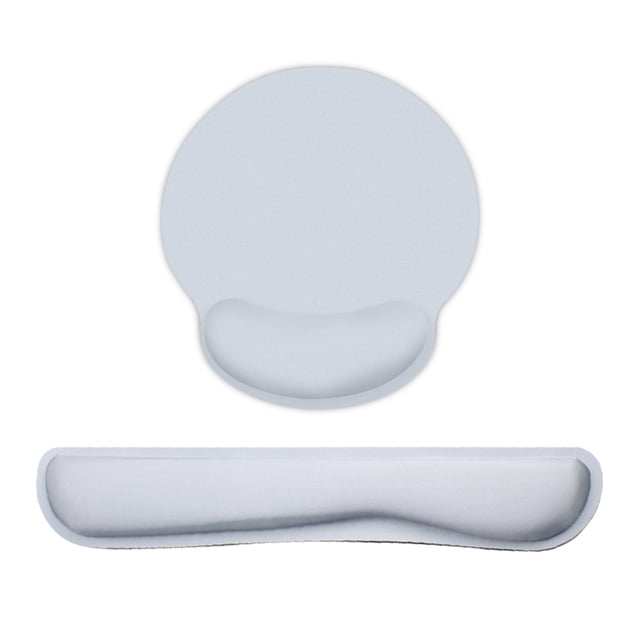 Memory Foam Keyboard Wrist Rest Pad Set Keyboard Wrist Pads with Fabric -slip Rubber Base Grey