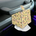 thumbnail image 3 of POLERO Cute Tissue Box Cover Square, Hummingbird Flower Yellow PU Leather Tissue Box Holder Waterproof, Decorative Facial Organizer for Bathroom, Vanity Countertop, Car, 3 of 7