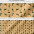 thumbnail image 2 of Soimoi Orange Cotton Poplin Fabric Peach Floral & Pineapple Fruits Printed Fabric 1 Yard 42 Inch Wide, 2 of 7