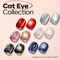 thumbnail image 5 of modelones Cat Eye Gel Nail Polish, 15 ML Silver Nude Glitter Holographic Glass Cat Eye Summer Jelly Shimmer Reflective Translucent U v Gel Magnetic Nail Polish for Women Girl, 5 of 9