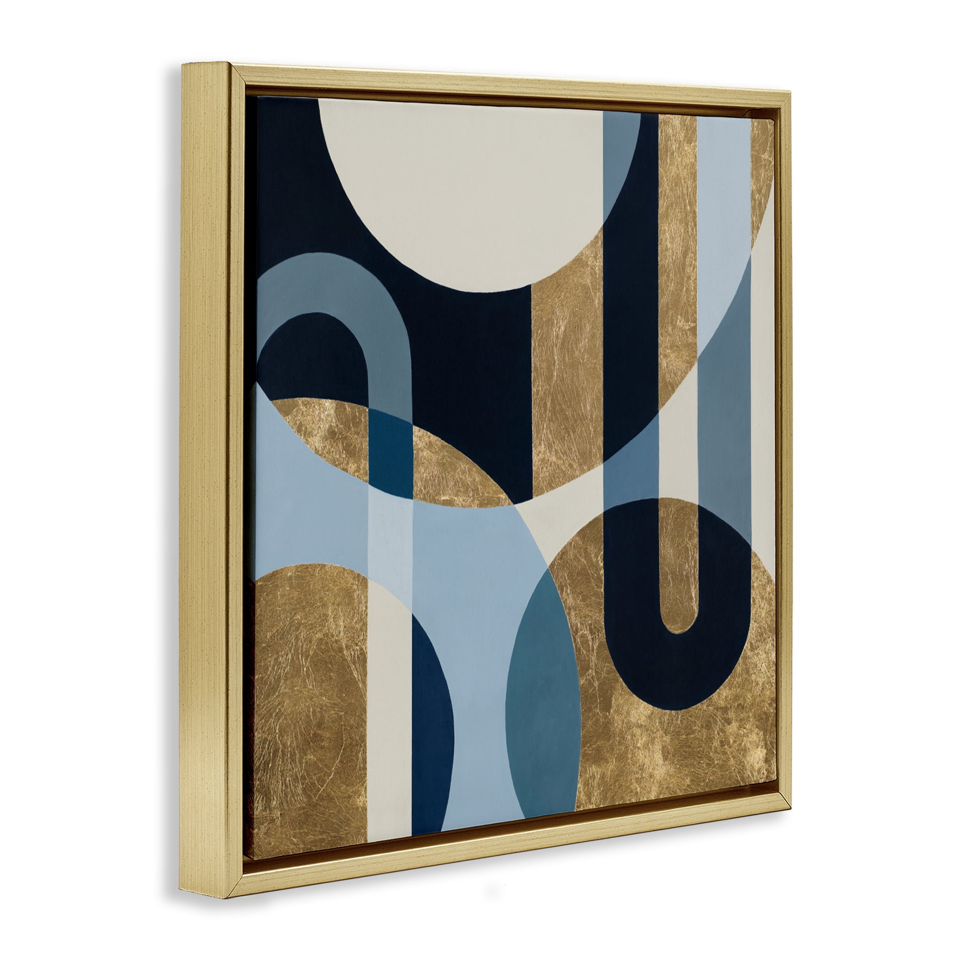 Stupell Industries Earthly Shapes & Arches Gold Framed Floater Canvas Wall Art, design by Max Maxx