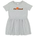 thumbnail image 3 of Inktastic Cleveland Heart Solid Orange Girls Toddler Dress, 3 of 5