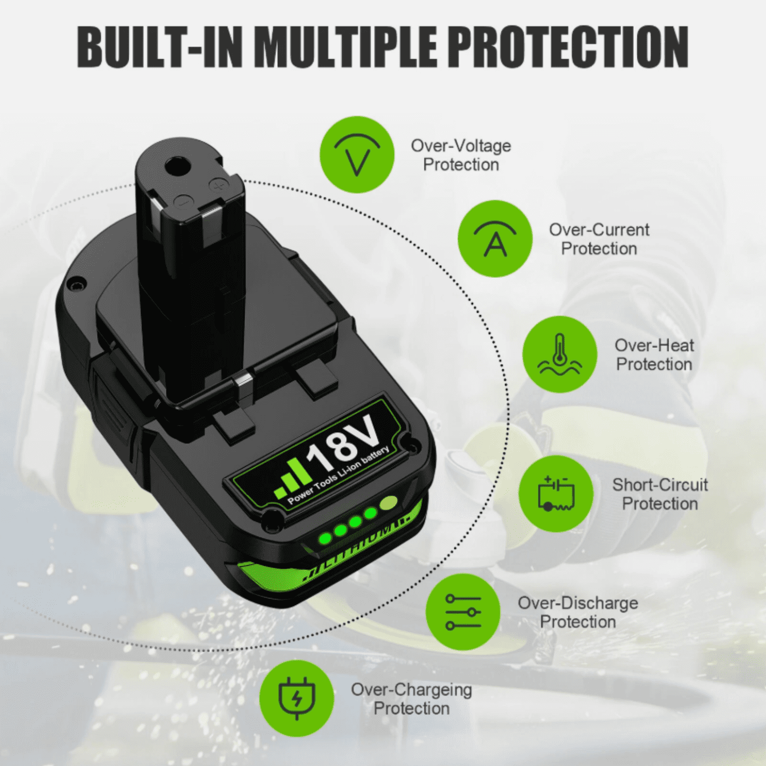 2x P102 Replacement for Ryobi 18V ONE+ PLUS 3.6 Ah Lithium-Ion Battery P190 P108 P102 P104 18VOLT
