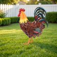 thumbnail image 3 of Colorful Rustic Metal Rooster Statue 16.14 Inch Freestanding Farmhouse Yard Art Weather Resistant Outdoor Garden Decor for Lawn Patio Porch, 3 of 7