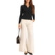 thumbnail image 2 of Suéter de punto con cuello de solapa y escote en V para mujer INSPIRE CHIC, talla L, color negro, 2 of 6