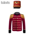 thumbnail image 2 of Disfraz de Cascanueces para Halloween para niños y niñas, conjunto de uniforme de la Guardia de Honor Real, tambor, trompeta, chaqueta, abrigo y sombrero de maestro de ceremonias de circo, 2 of 5