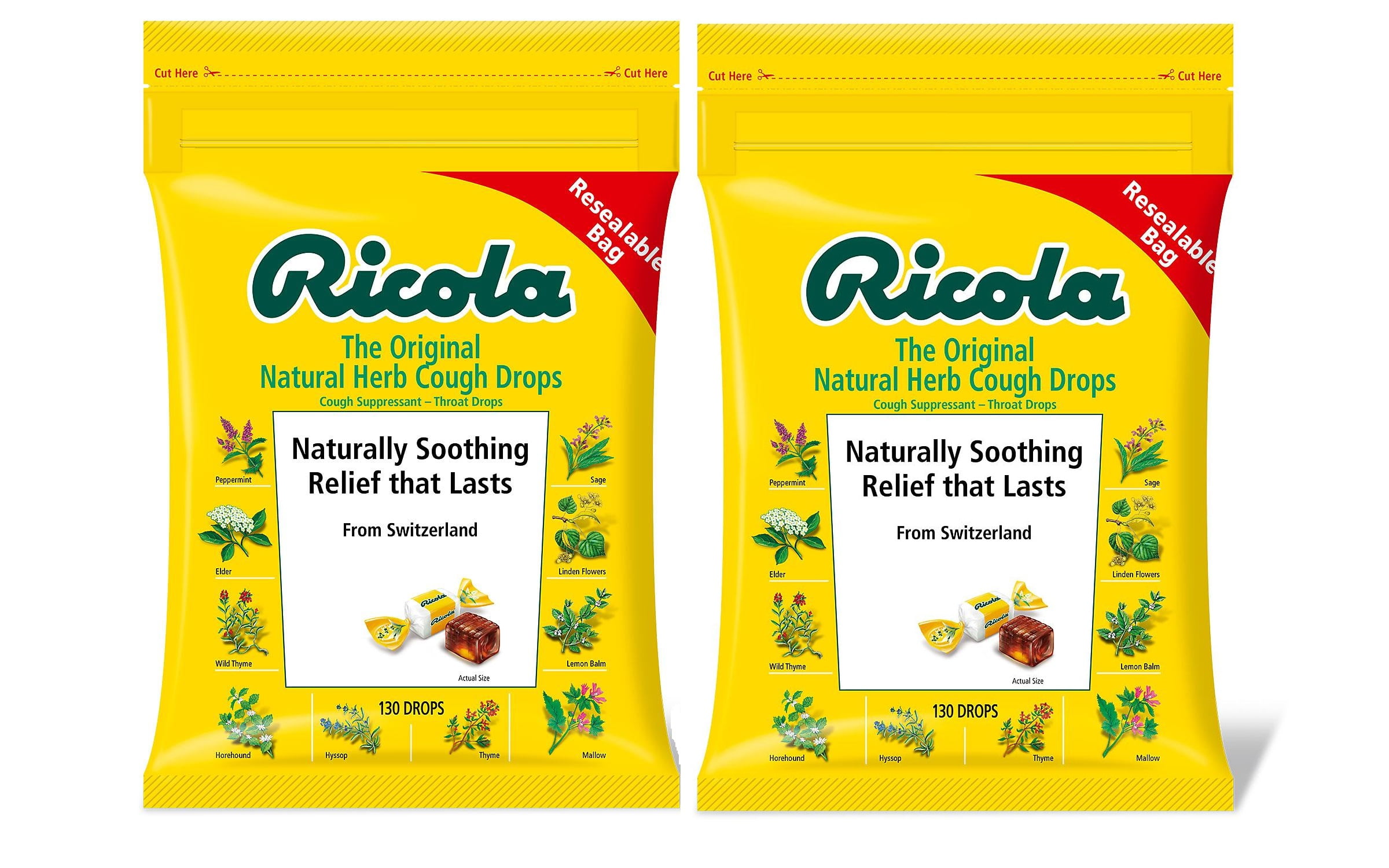 2 PACK Ricola Original Natural Herb Cough Drops (130 ct.)