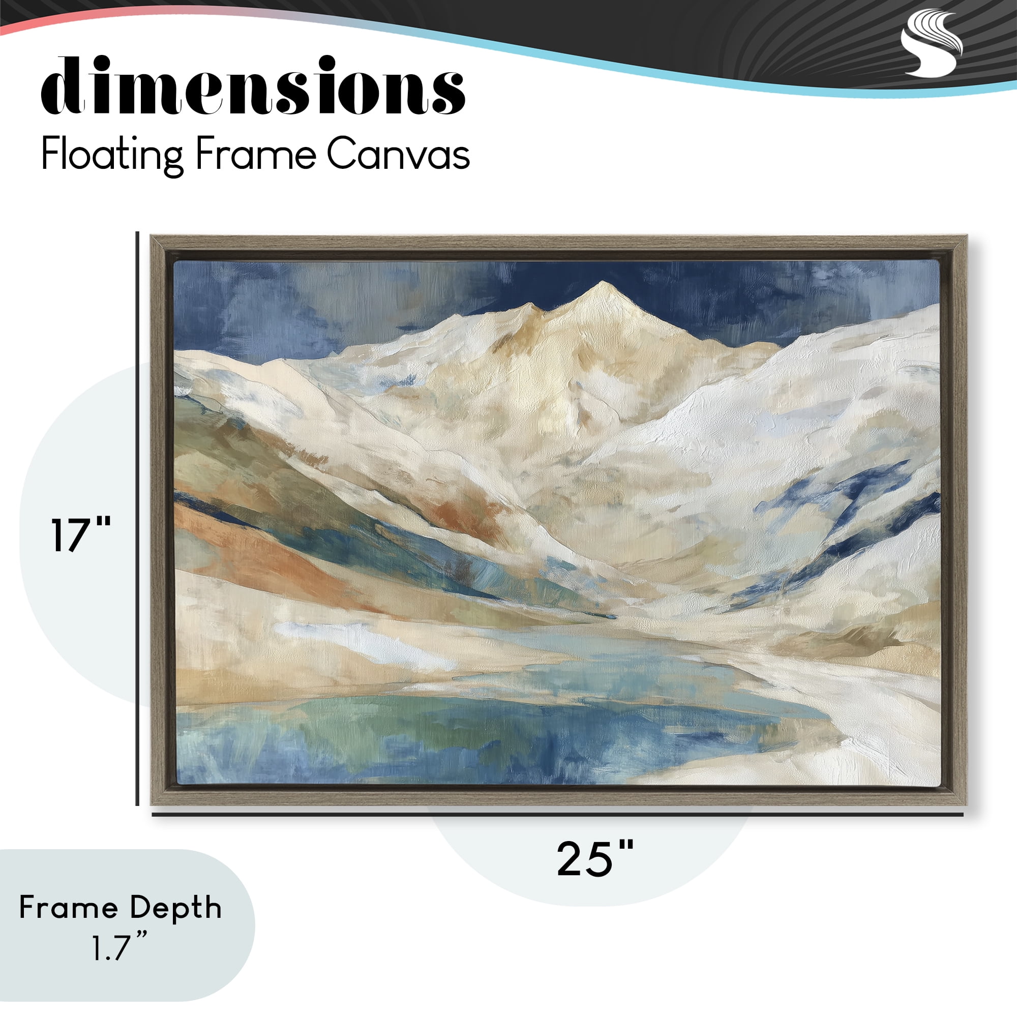 Stupell Industries Glacial Valley in Alaska Range Brown Framed Floater Canvas Wall Art, design by Chromatic Storm Studio