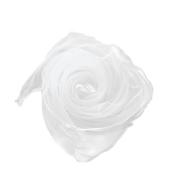 Qarigey Bufanda cuadrada Pañuelo de gasa Accesorios de tela Ropa colorida para niños de jardín de infantes para representaciones teatrales Accesorios de disfraces Blanco 60*60cm