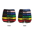 thumbnail image 3 of Gukieu Thin Green Line With USA Flag Print Women's Sports Shorts with Drawstring Elastic Waistband for Running, Yoga, Fitness-Large, 3 of 7
