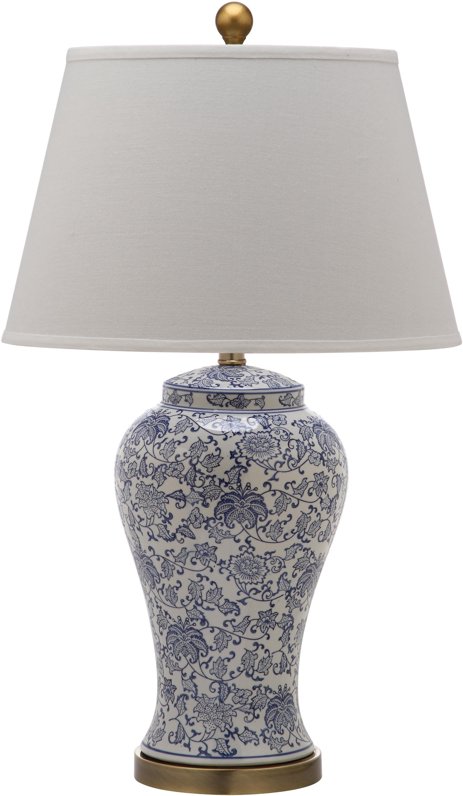 SAFAVIEH Spring 29 in. H Floral Blossom Table Lamp, Blue/White, Set of 2