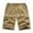 002 Khaki, variant on Men's Solid Color Workwear Shorts Outdoor Casual Elastic Waist Straight Shorts with Multi Pocket