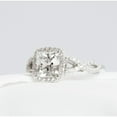 thumbnail image 2 of 3Ct Princess Cut Lab Created Diamond Halo Twisted Engagement Ring 14K White Gold Plated Silver, 2 of 5