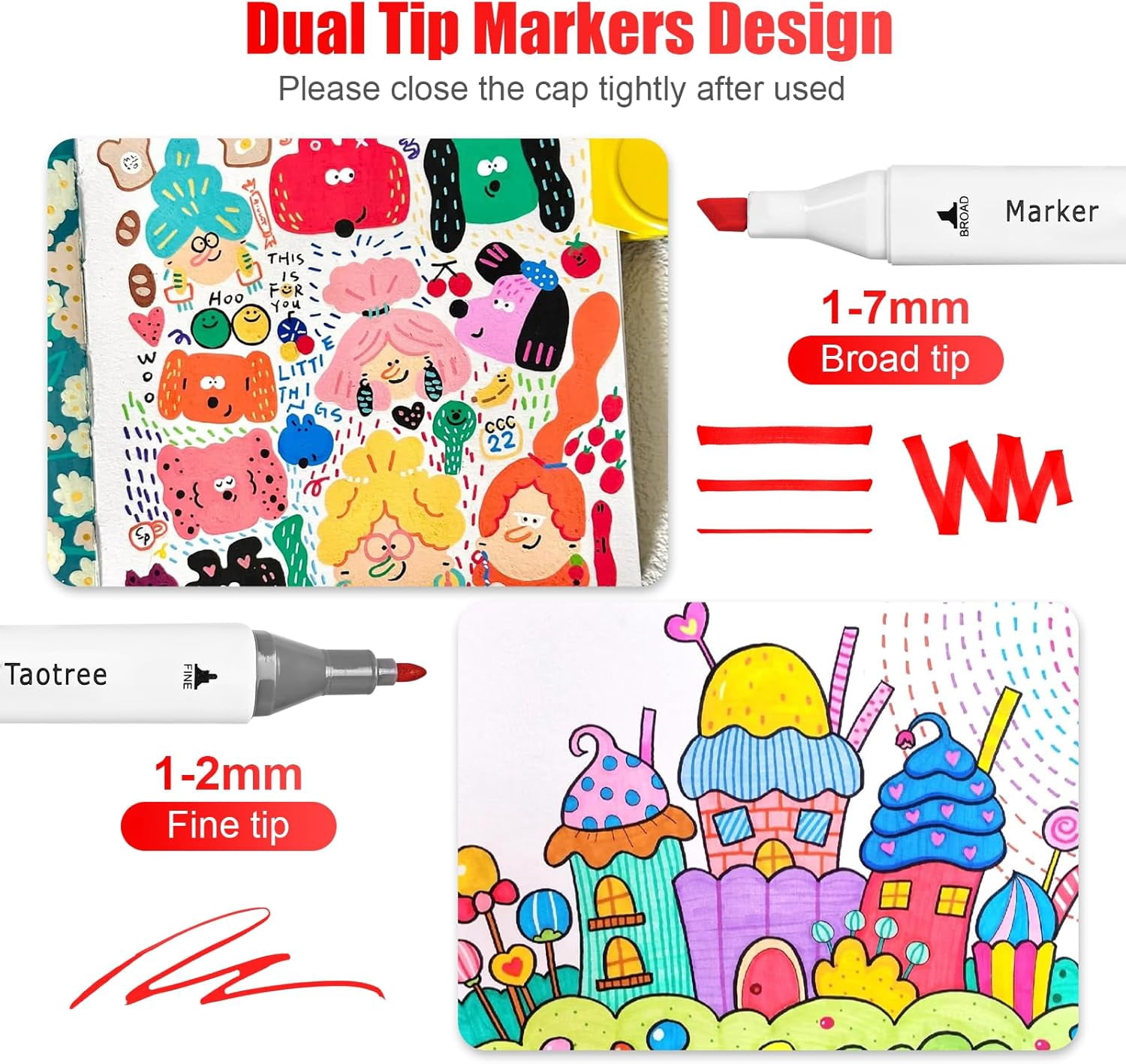 Taotree Alcohol Markers Set 168 Colors with Case & Holders, Dual Tips Art Coloring Markers Pens, Chisel & Fine Sketch Pens Art Supplies for Artist Adult Coloring Books Drawing, Painting, Sketching
