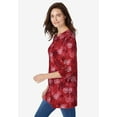 thumbnail image 3 of Woman Within Plus Size Perfect Printed Three-Quarter Sleeve Crewneck Tunic, 3 of 3