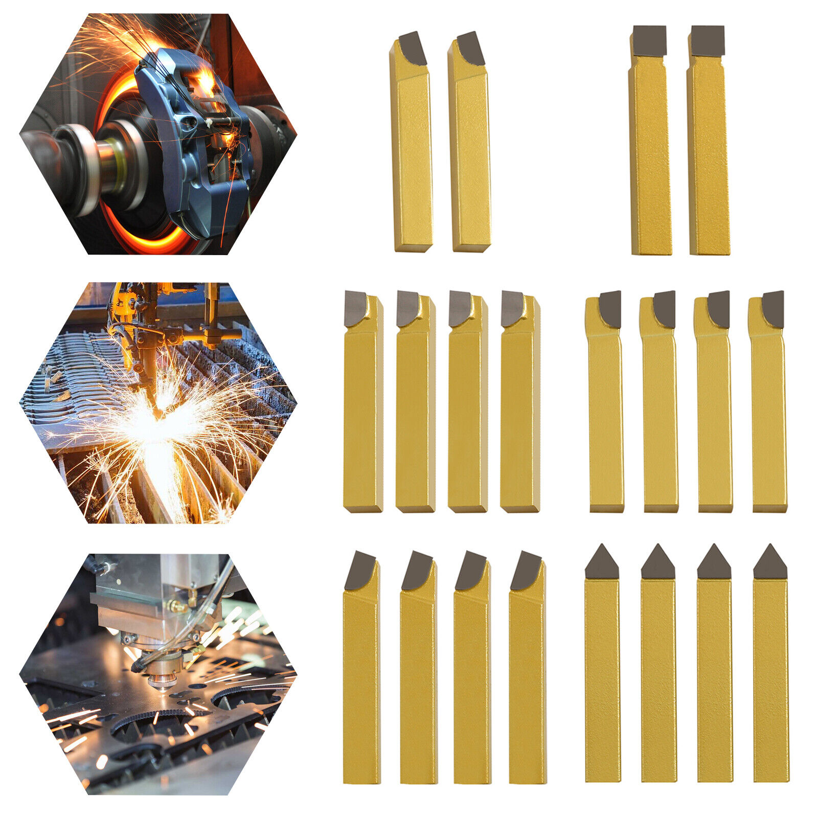 Miumaeov 20pc Metal Lathe Cutting Tools 1/2"Carbide Tip Tipped Cutter