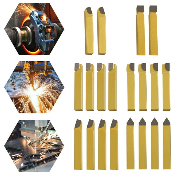 Miumaeov 20pc Metal Lathe Cutting Tools 1/2"Carbide Tip Tipped Cutter