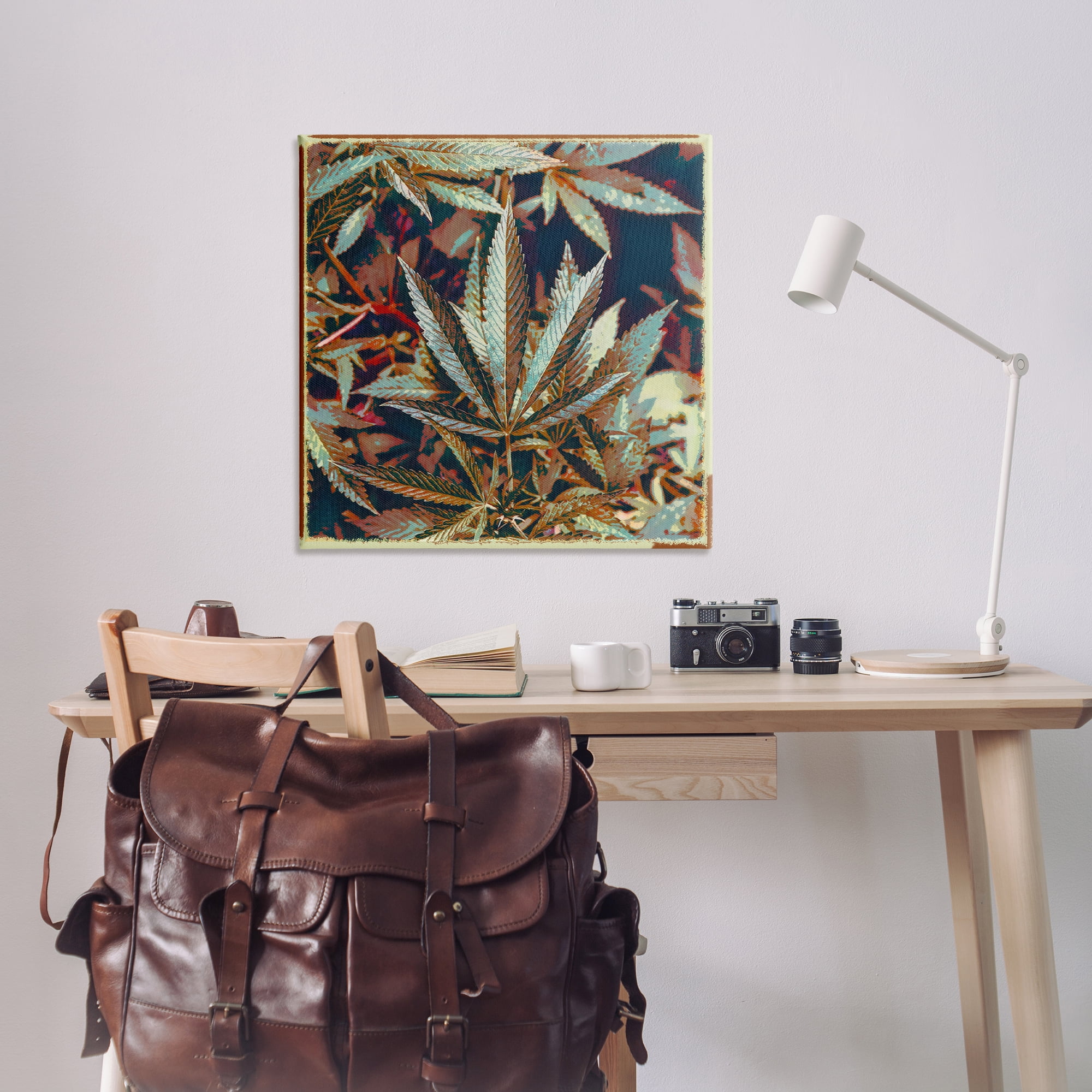 Stupell Industries Heavy Metal Cannabis Plants & Flowers Painting Wrapped Canvas Art Print Wall Art, 36 x 36
