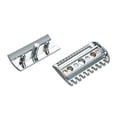 thumbnail image 1 of 1PC Traditional Replacement Safety  Head Chrome Scalloped Bar Double Edge Safety  Head Shaving Open Comb Head for Men Barber Male Home Use Shaving Tools, 1 of 7