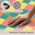 thumbnail image 6 of ODIKA 8'x10' Washable Area Rug Whimsical Checkerboard Hippie Inspired Multicolor Block Funky for Living Room, Under Sectional, Family , Durable, Non-Slip, 6 of 7