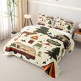 thumbnail image 3 of Catabedysis Modern Camping Pattern Bed Spread Queen For Camper Gifts,Jungle Animals Deer Queen Coverlet Set For Boys,Multicolor,3Pcs, 3 of 7
