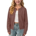 thumbnail image 2 of Fesfesfes Kids Unisex Cotton Cardigan Sweater Crew Neck Button Down Knit Top, Cute Lightweight Spring Fall School Outerwear for Boys and Girls Ages 1-11 Years, 2 of 8