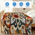 thumbnail image 4 of Burnt Orange Green Cooling Blanket, Lightweight Breathable Summer Throw Blanket with Double Sided Cold Effect, Vintage Abstract Flowers Picnic Beach Blankets Bed Sheet for Hot Sleepers 30"x40", 4 of 8