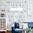 thumbnail image 2 of Gray Blue Floral Spring Kitchen Curtains Sets for Windows 24 Inch Length, Country Summer Botanical Rod Pocket Window Treatments Tier Curtains and Valances Set for Bedroom/Bathroom, 2 of 8