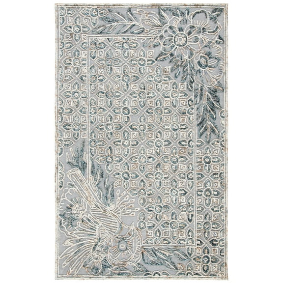 SAFAVIEH Trace Sefton Oriental Area Rug, Grey/Beige, 4' x 6'
