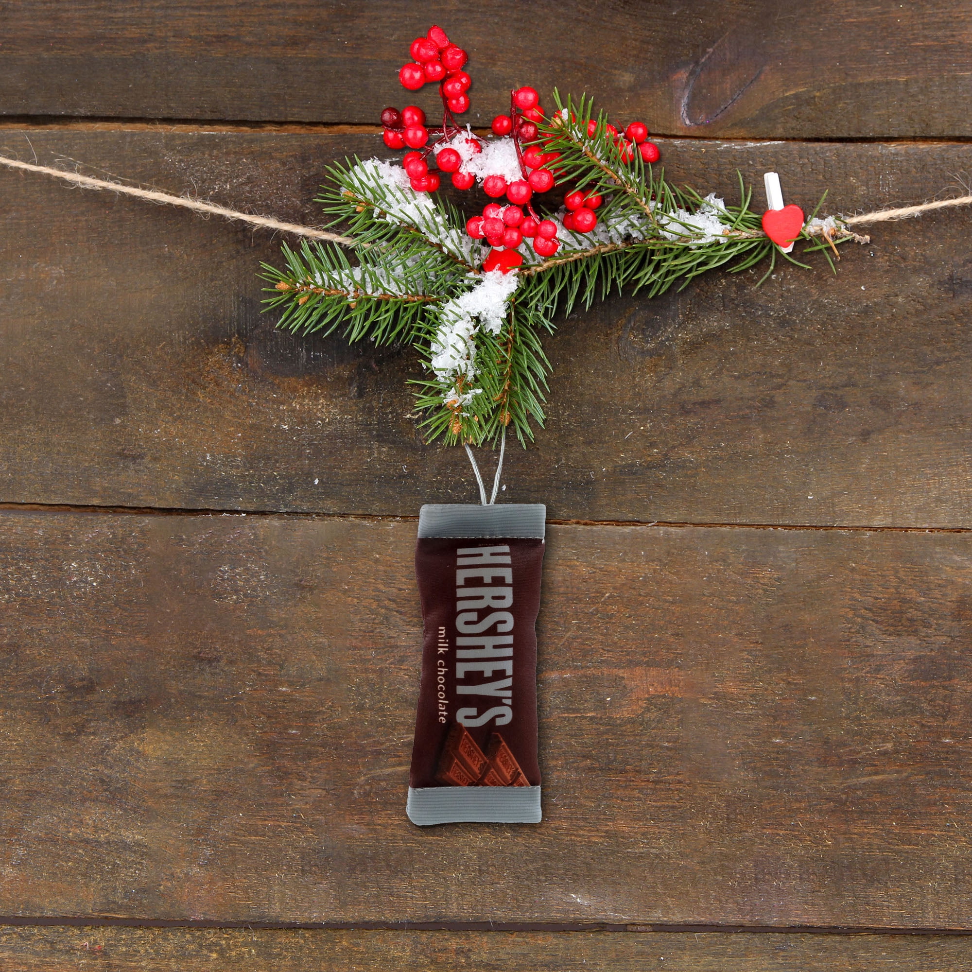 Classic Hershey Bar Plush Christmas Ornament, Brown, Polyester, By Ruz